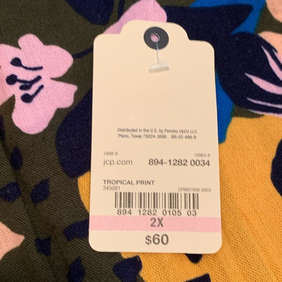 NWT St John’s Bay women’s floral dress. Button up. Size 2X. - Picture 4 of 6